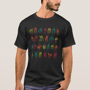 ASL Alphabet Colored American Sign Language ASL Te T-Shirt