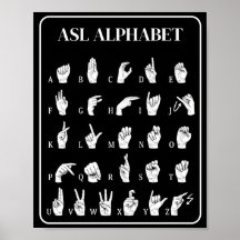 ASL Alphabet Hand Signs A-Z Poster