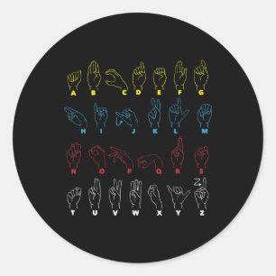Asl Alphabet Teacher American Sing Language Asl Ch Classic Round Sticker