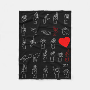Asl Alphabet Teacher American Sing Language Asl Ch Fleece Blanket