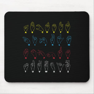 Asl Alphabet Teacher American Sing Language Asl Ch Mouse Mat