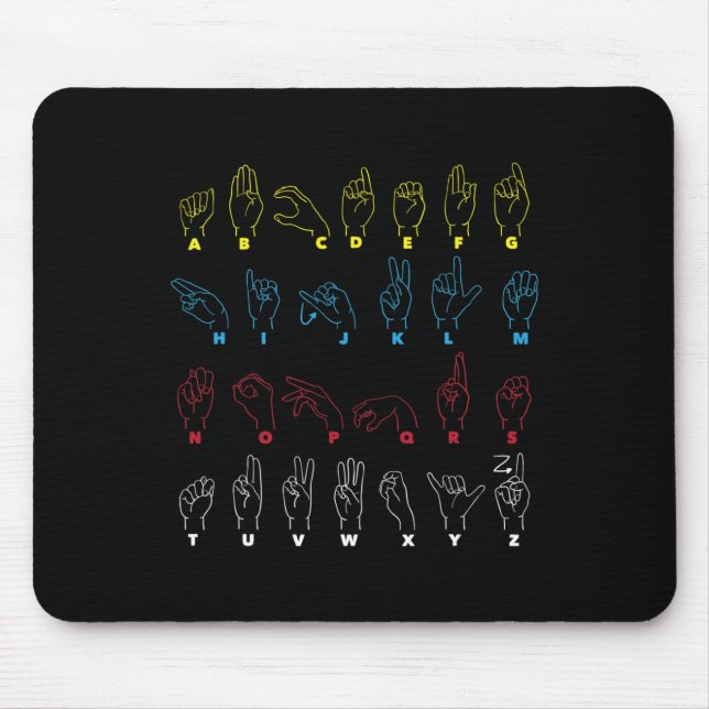 Asl Alphabet Teacher American Sing Language Asl Ch Mouse Mat (Front)