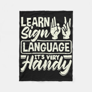 Asl Alphabet Teacher American Sing Language Its Ve Fleece Blanket