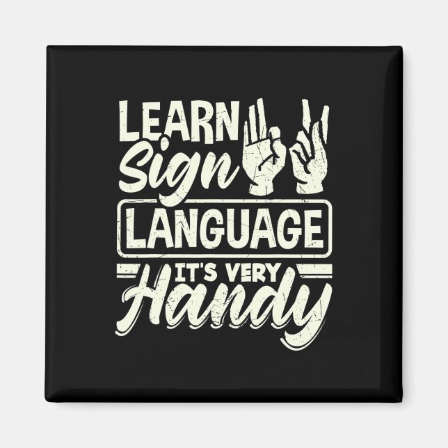 ASL Alphabet Teacher American Sing Language Its Ve Magnet (Front)
