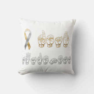 ASL American Sign Language Deaf Awareness  Cushion