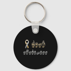 ASL American Sign Language Deaf Awareness Key Ring