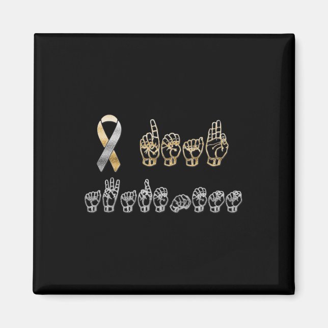 Asl American Sign Language Deaf Awareness  Magnet (Front)