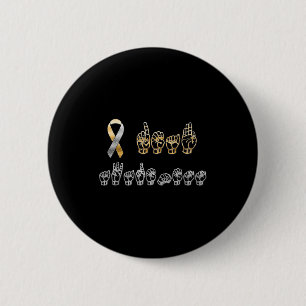 Asl American Sign Language Deaf Awareness Support 6 Cm Round Badge