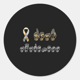Asl American Sign Language Deaf Classic Round Sticker
