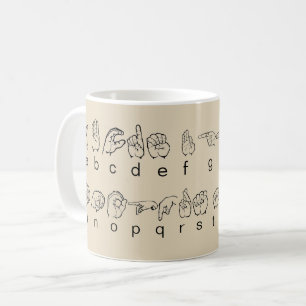 ASL American Sign Language Fingerspell Alphabet Coffee Mug