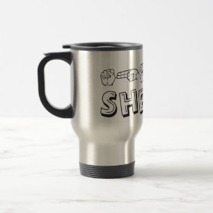 ASL American Sign Language Fingerspelled Shelly Travel Mug