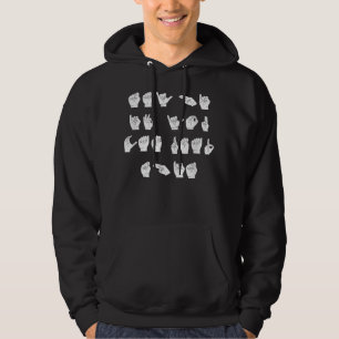 ASL American Sign Language Gift says Say Hi If You Hoodie