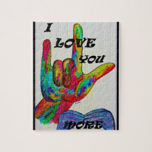 ASL American Sign Language I LOVE YOU MORE Jigsaw Puzzle