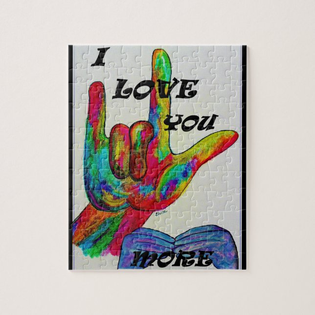 ASL American Sign Language I LOVE YOU MORE Jigsaw Puzzle (Vertical)