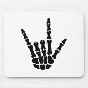 Asl American Sign Language I Love You Skeleton Han Mouse Mat