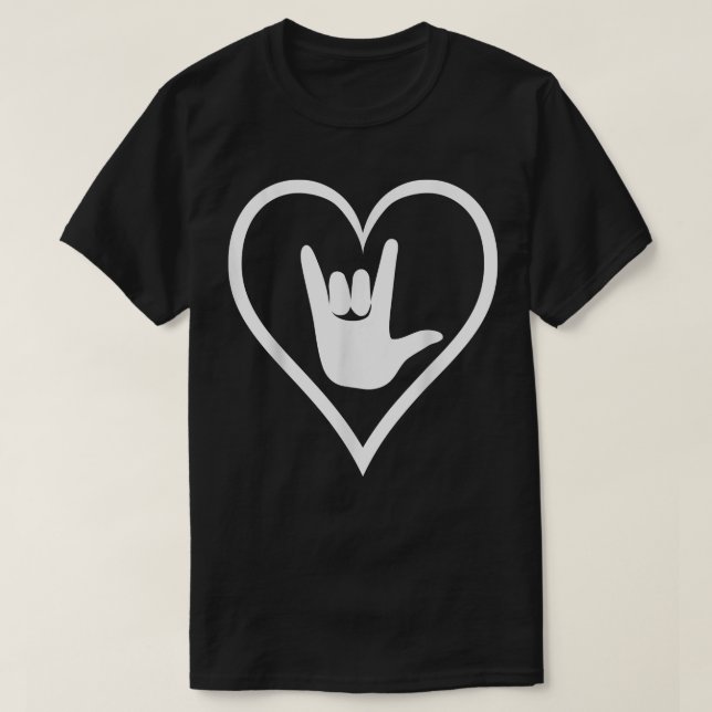 ASL  American Sign Language I love you T shirt New (Design Front)