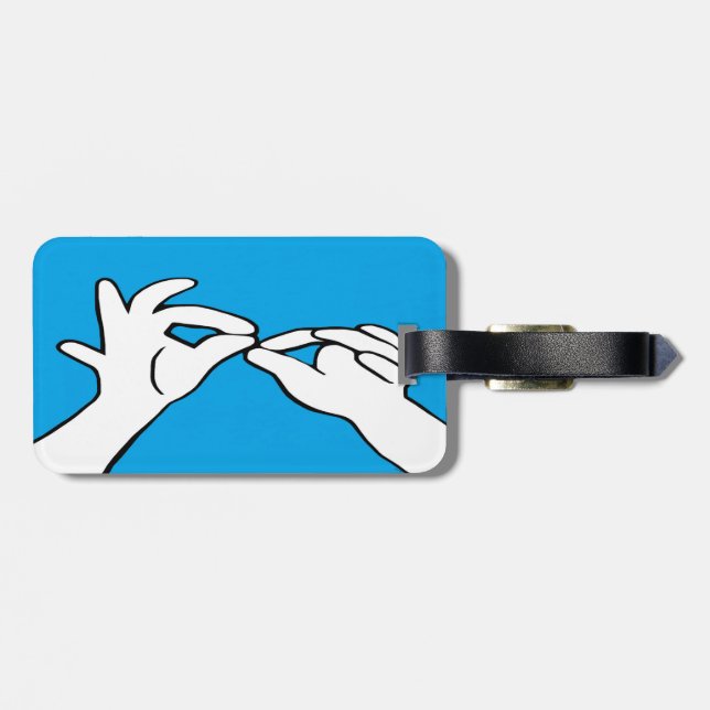 ASL American Sign Language INTERPRET Luggage Tag (Back Horizontal)