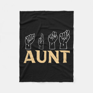 Asl American Sign Language Interpreter Deaf Awaren Fleece Blanket