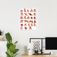ASL American Sign language Interpreter Deaf Poster