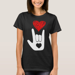Asl American Sign Language Love Hand Sign Asl Squa T-Shirt