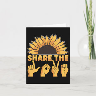 Asl American Sign Language Share The Love Awarenes Card