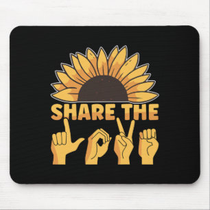 ASL American Sign Language Share The Love Awarenes Mouse Mat