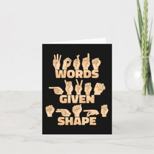 ASL American Sign Language Words given shape  Card