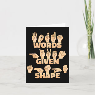 Asl American Sign Language Words Given Shape  Card