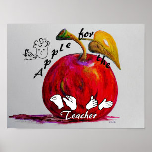ASL Apple for the Teacher Poster
