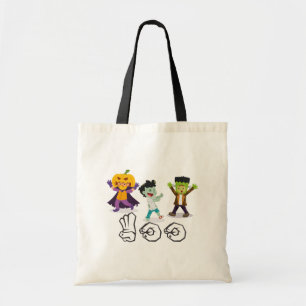 ASL Boo Costumed Halloween Kids Tote Bag