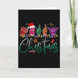 Asl Christmas Buffalo Plaid Teacher American Sign Card
