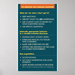 ASL Classroom guidelines. poster