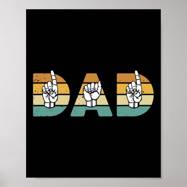 ASL Dad American Sign Language Deaf Awareness Supp (Front)