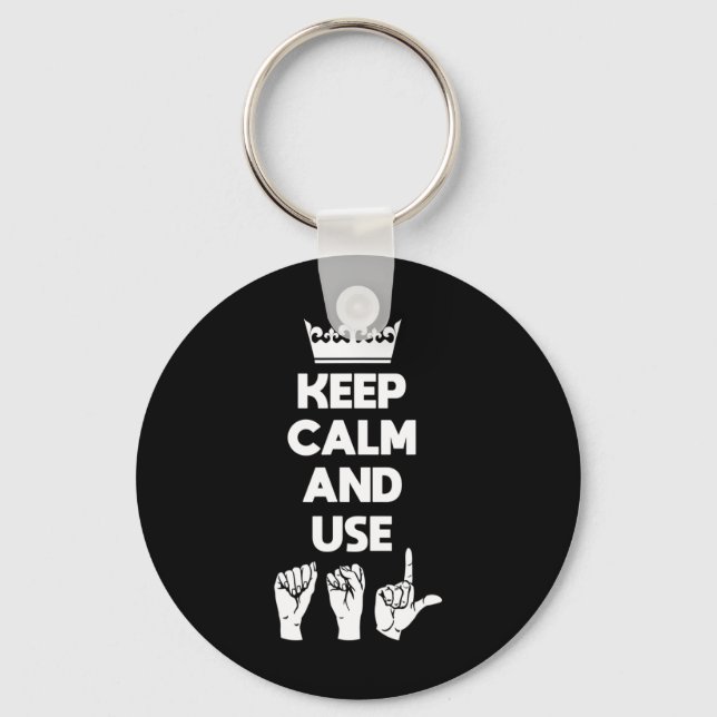 Asl Deaf Awareness And Sign Language 1  Key Ring (Front)