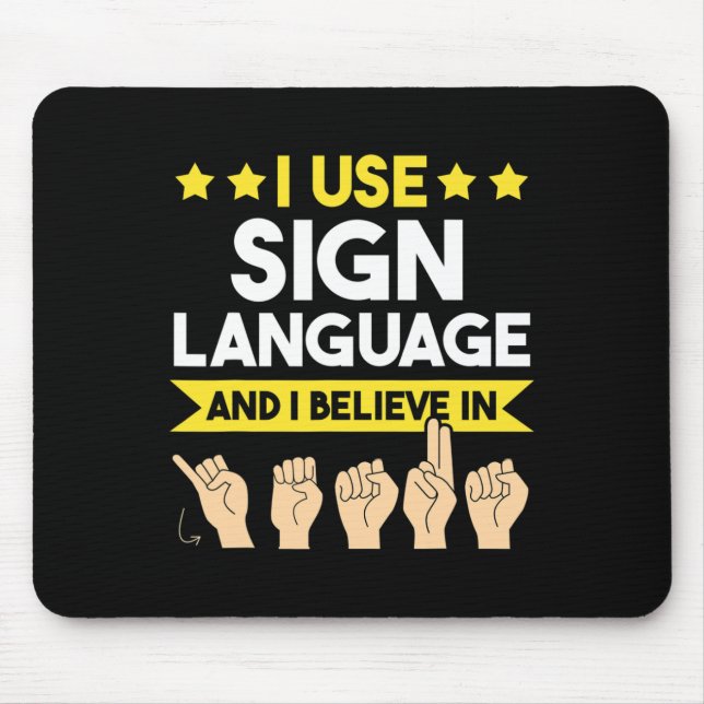 Asl Deaf Awareness And Sign Language  Mouse Mat (Front)