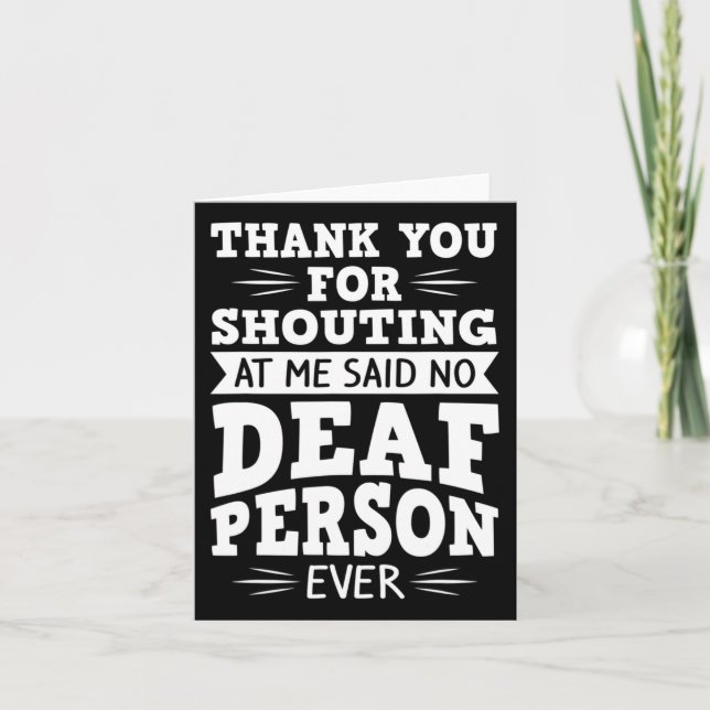 Asl Deaf Awareness Hearing Loss And Sign Language  Card (Front)