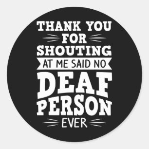 Asl Deaf Awareness Hearing Loss And Sign Language Classic Round Sticker