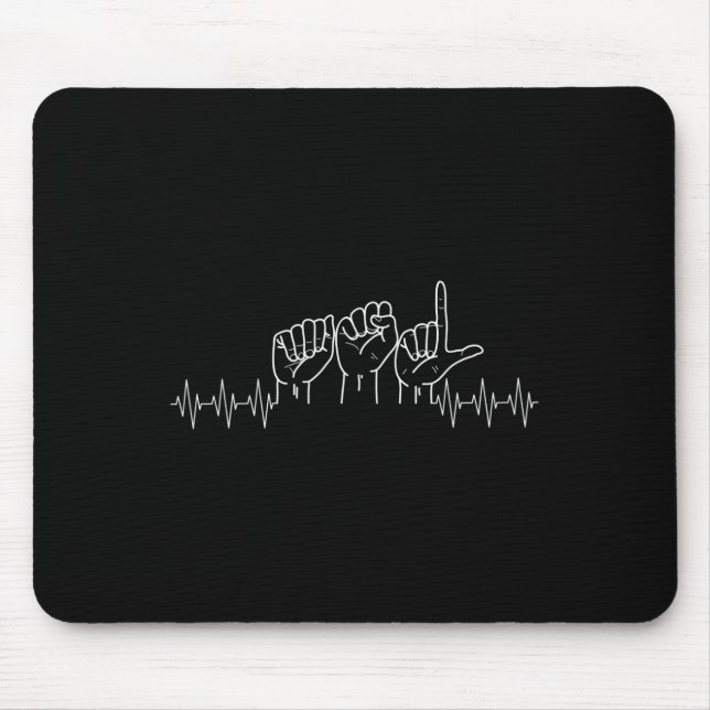 Asl Design For Asl Lover Deaf Day Awareness  Mouse Mat (Front)