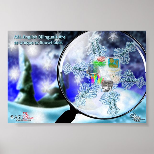 ASL-English Bilinguals - Snowflakes Poster (Front)