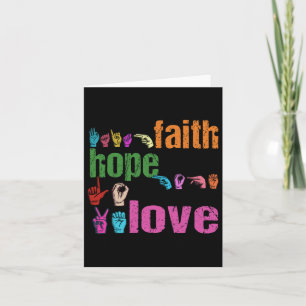 Asl Faith Hope Love American Sign Language Christi Card