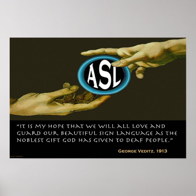 ASL : God's Gift to Deaf People  19" x 13" Poster (Front)