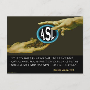 ASL : God's Gift To Deaf People Postcard