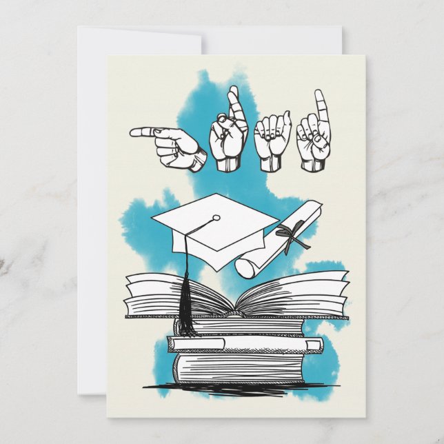 ASL Grad Invitation with Grad Finger Speak (Front)