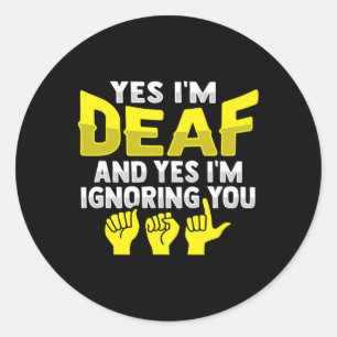 Asl Hand Gesture Deaf Hearing Loss Awareness 11 Classic Round Sticker