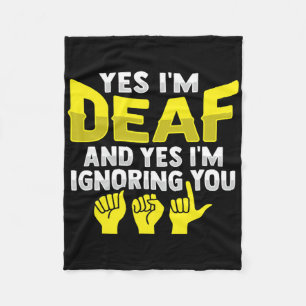Asl Hand Gesture Deaf Hearing Loss Awareness 11  Fleece Blanket