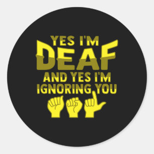 Asl Hand Gesture Deaf Hearing Loss Awareness 1 Classic Round Sticker