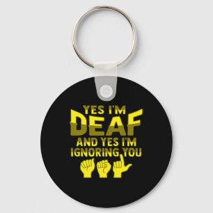 ASL Hand Gesture Deaf Hearing Loss Awareness 1 Key Ring