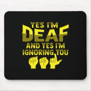 ASL Hand Gesture Deaf Hearing Loss Awareness 1 Mouse Mat