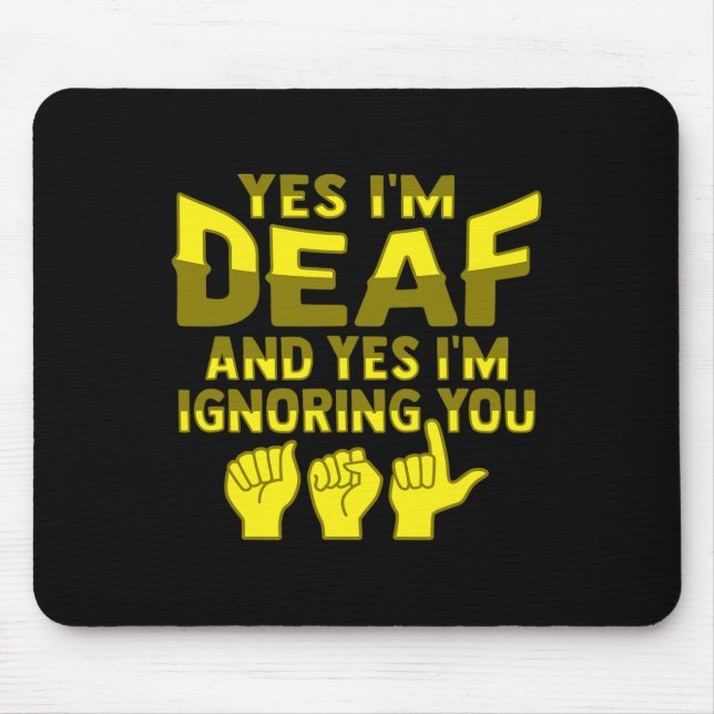 ASL Hand Gesture Deaf Hearing Loss Awareness 1 Mouse Mat (Front)