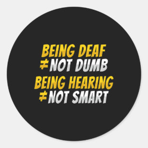 ASL Hand Gesture Deaf Hearing Loss Awareness 2 Classic Round Sticker